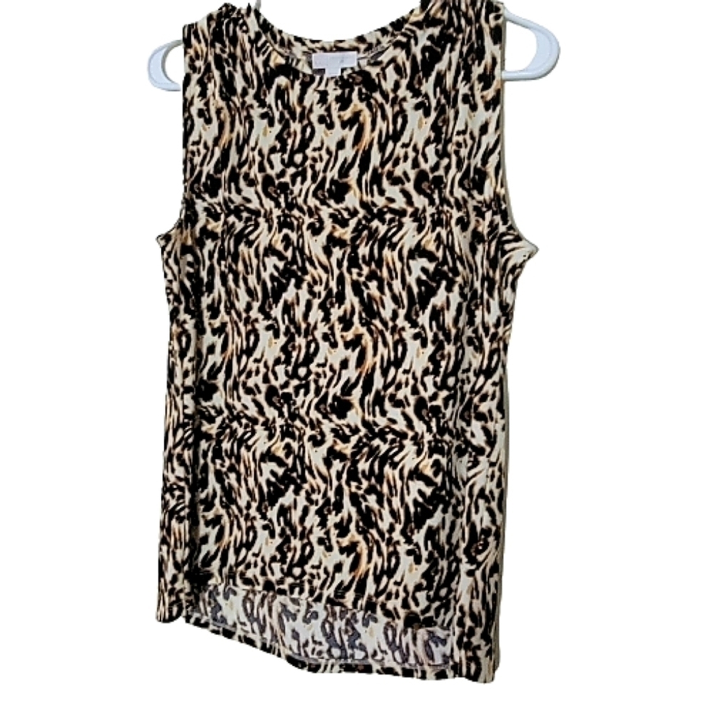 𝅺14th & Union NWOT  sleeveless  high low top blouse animal print A line
